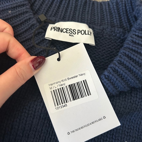 NWT Princess Polly navy Harmony sweater - Picture 5 of 5